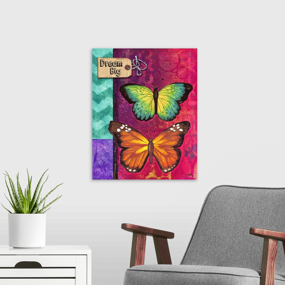 A modern room featuring Butterflies Double I