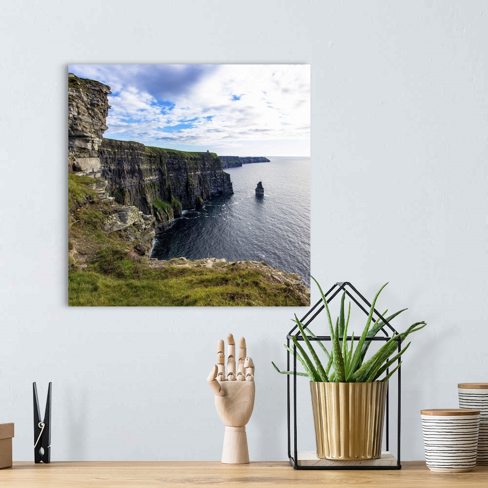 A bohemian room featuring View of the steep cliffside in Ireland overlooking the ocean.