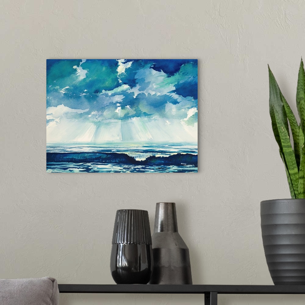 A modern room featuring Clouds And Ocean