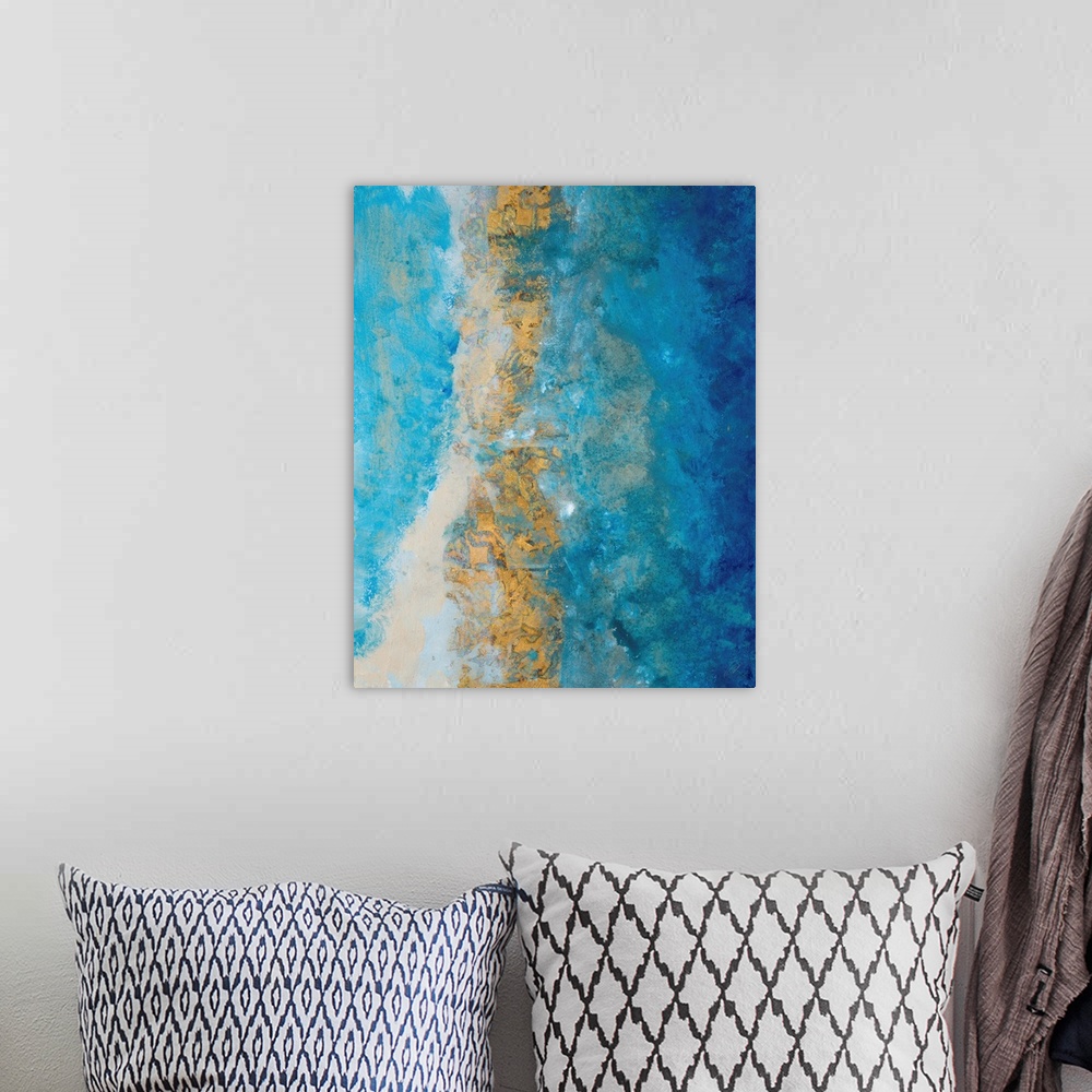 A bohemian room featuring Coastline Vertical Abstract I