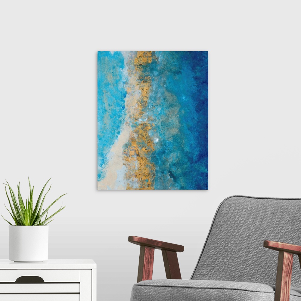 A modern room featuring Coastline Vertical Abstract I