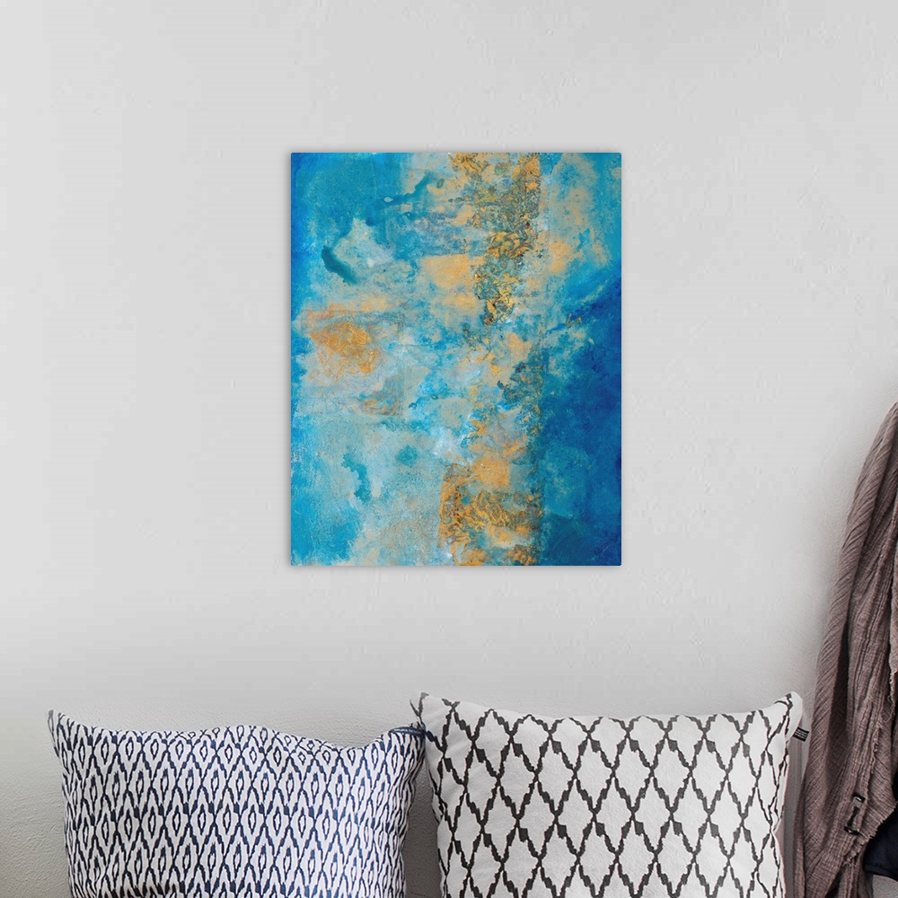 A bohemian room featuring Coastline Vertical Abstract II