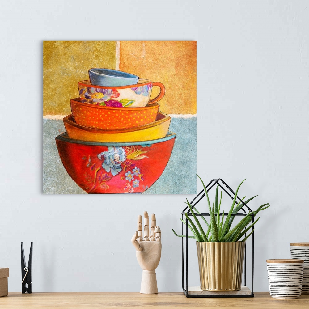 A bohemian room featuring Collage Bowls I