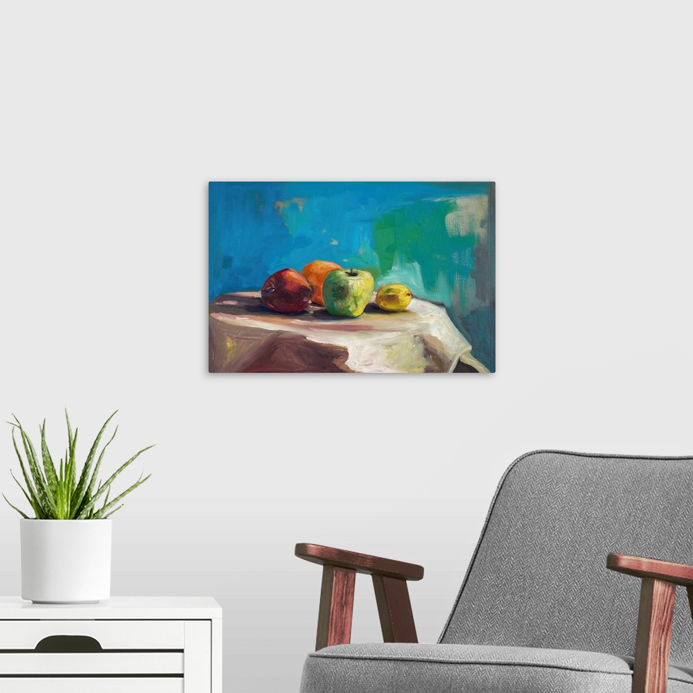 A modern room featuring Colorful Apples