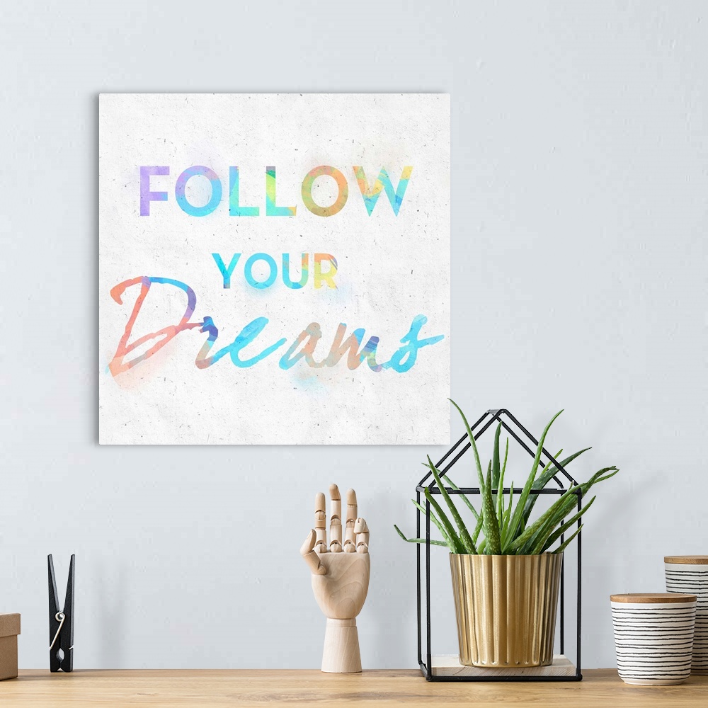 A bohemian room featuring Colorful Inspirational Watercolors I