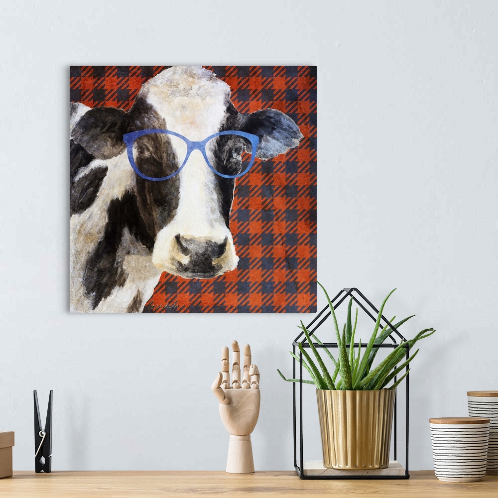 A bohemian room featuring Cool Cow on Pattern