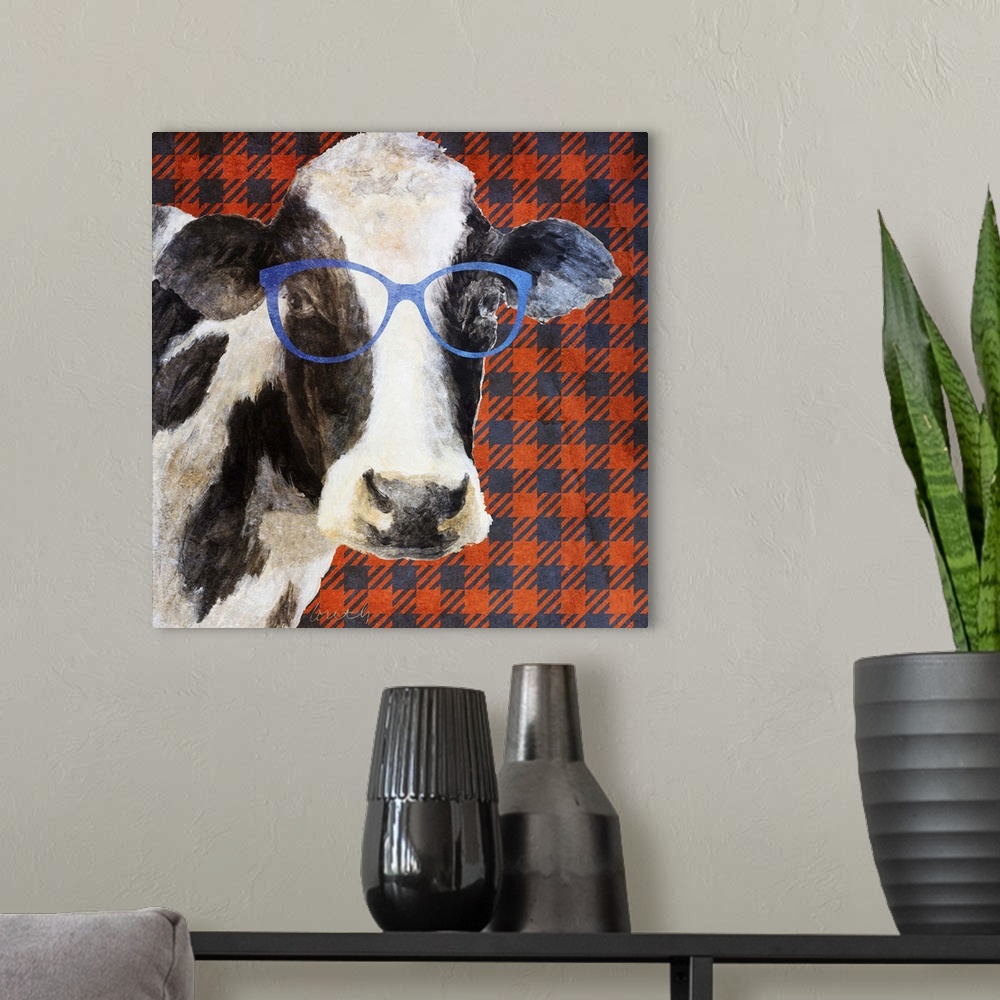 A modern room featuring Cool Cow on Pattern
