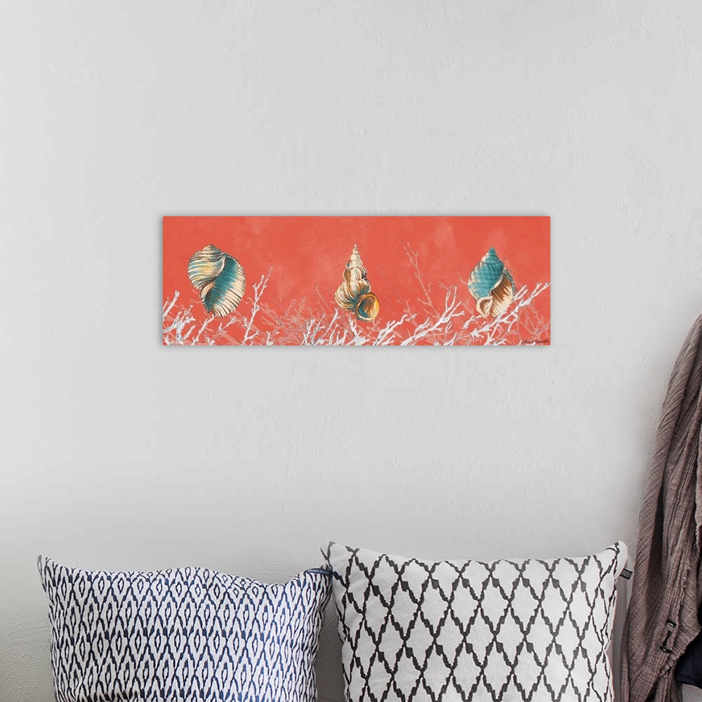 A bohemian room featuring Coral Panel I