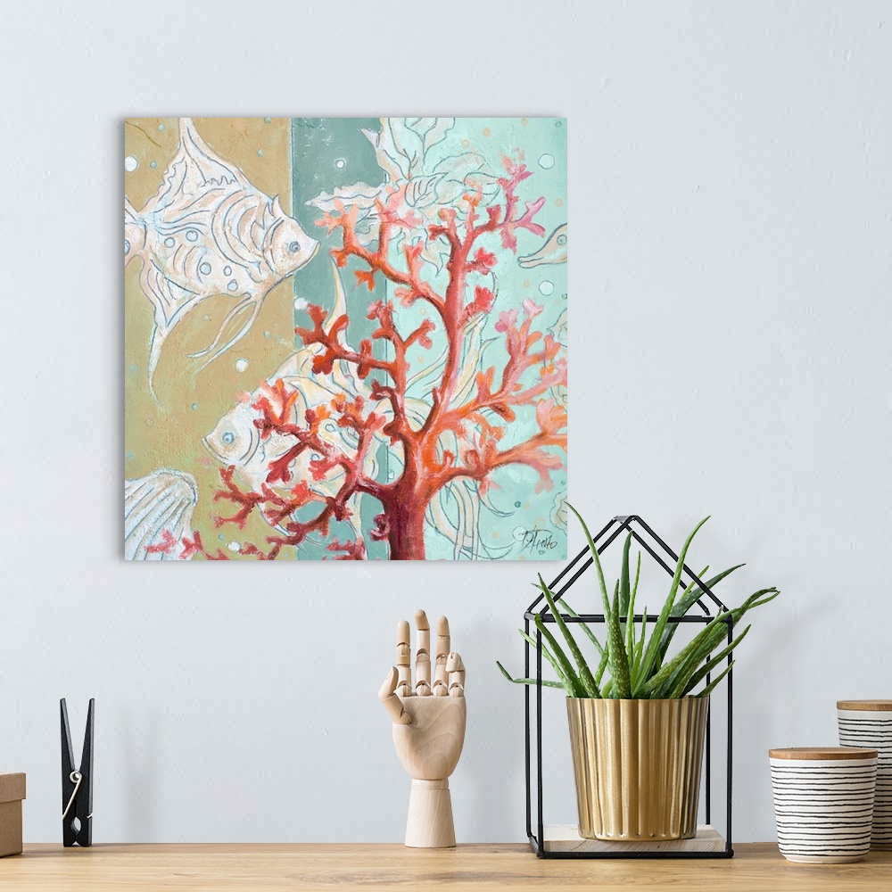 A bohemian room featuring Coral Reef I
