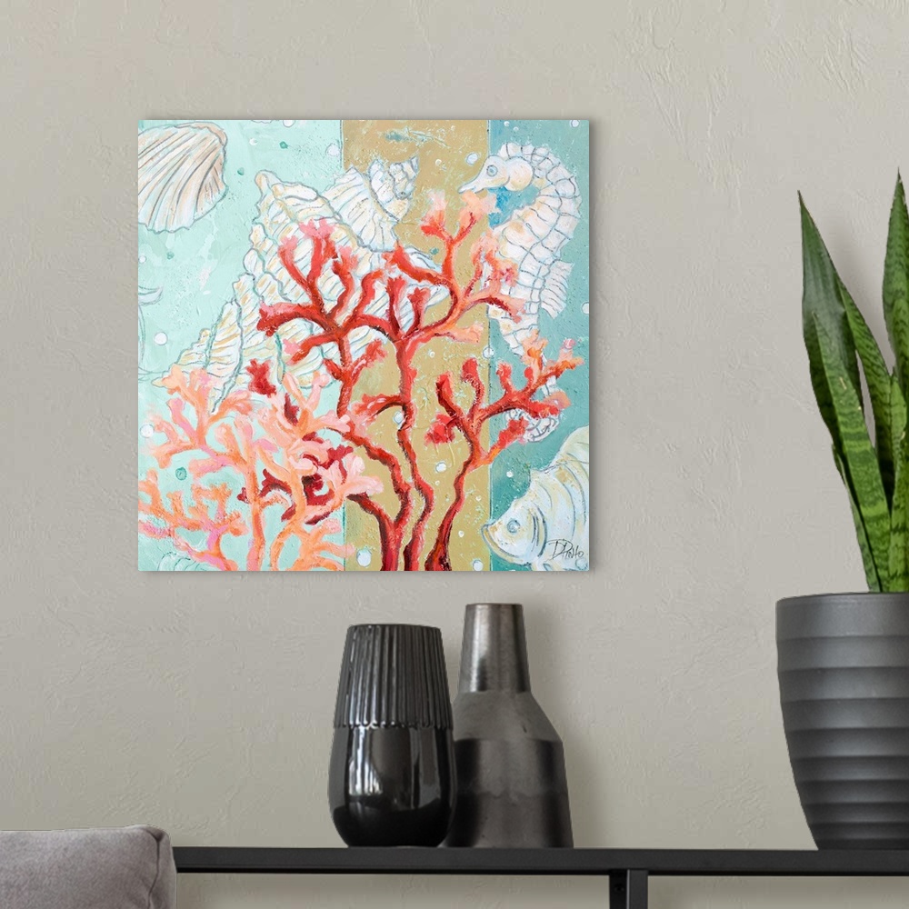 A modern room featuring Coral Reef II