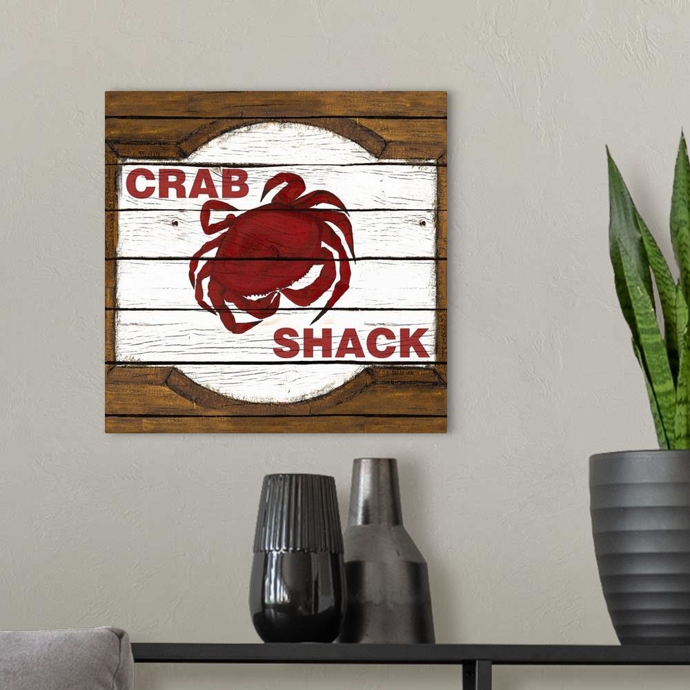 A modern room featuring Crab Shack
