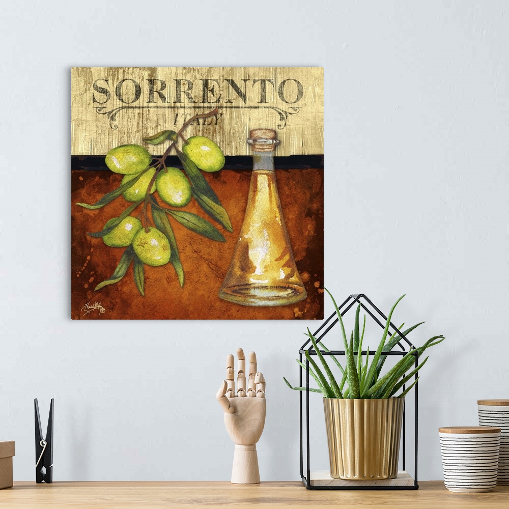A bohemian room featuring "Sorrento" Italian kitchen art