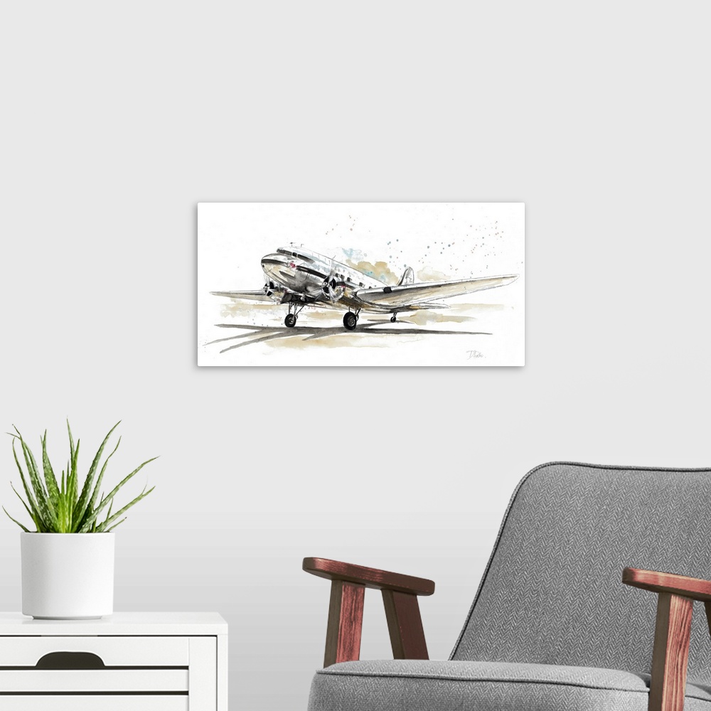 A modern room featuring DC3 Airplane