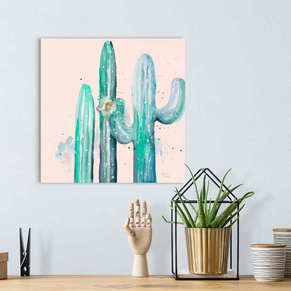 A bohemian room featuring Desert Cactus on Blush
