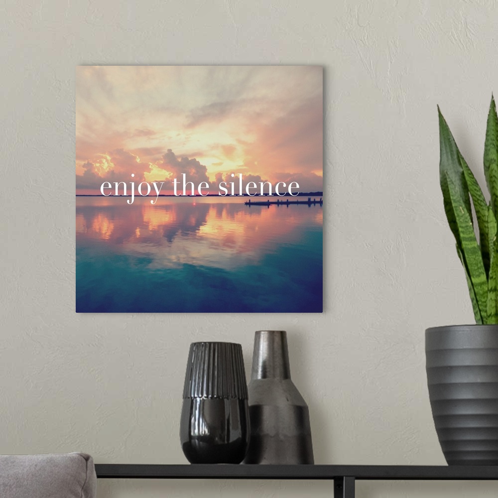 A modern room featuring Enjoy the Silence