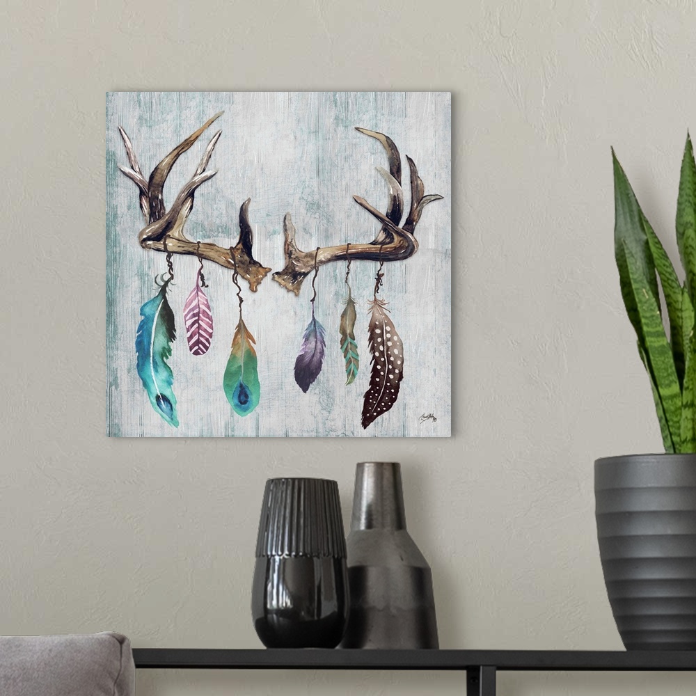 A modern room featuring Feathery Antlers II