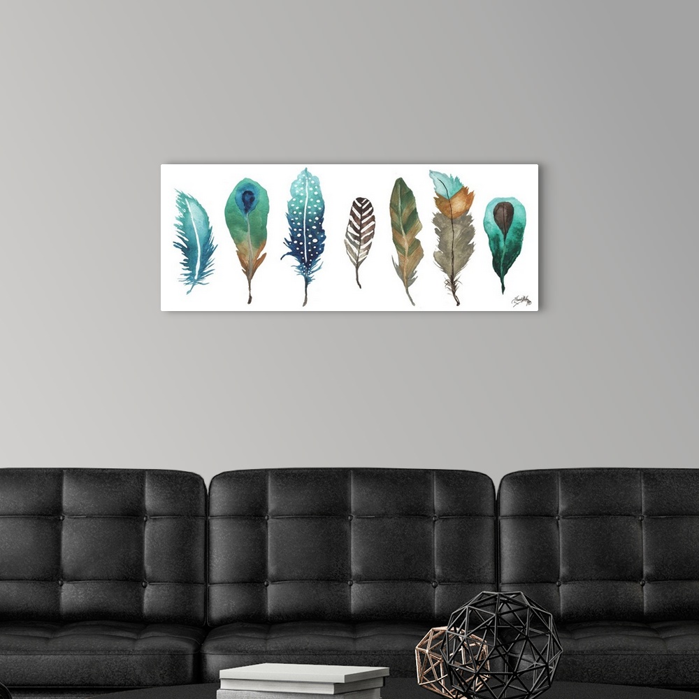 A modern room featuring Fetching Feathers I