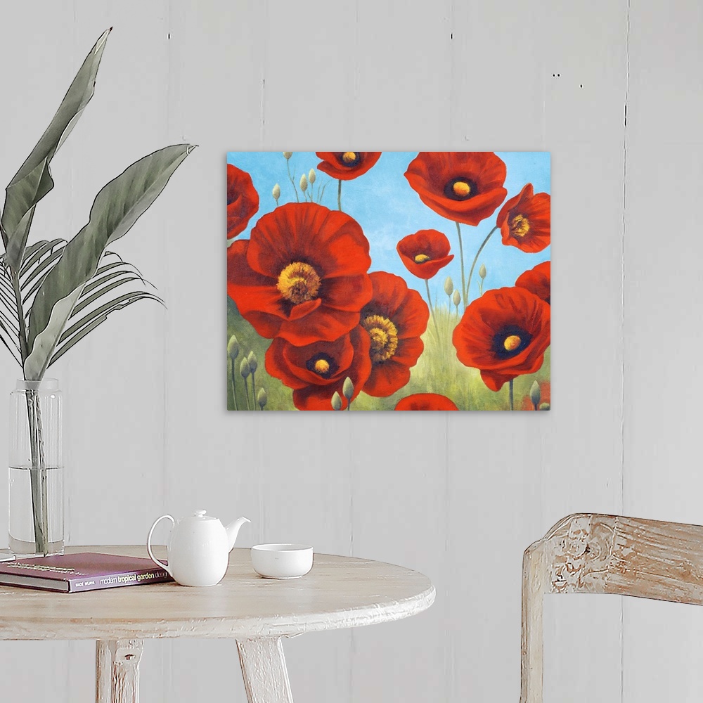 A farmhouse room featuring Field of Poppies I