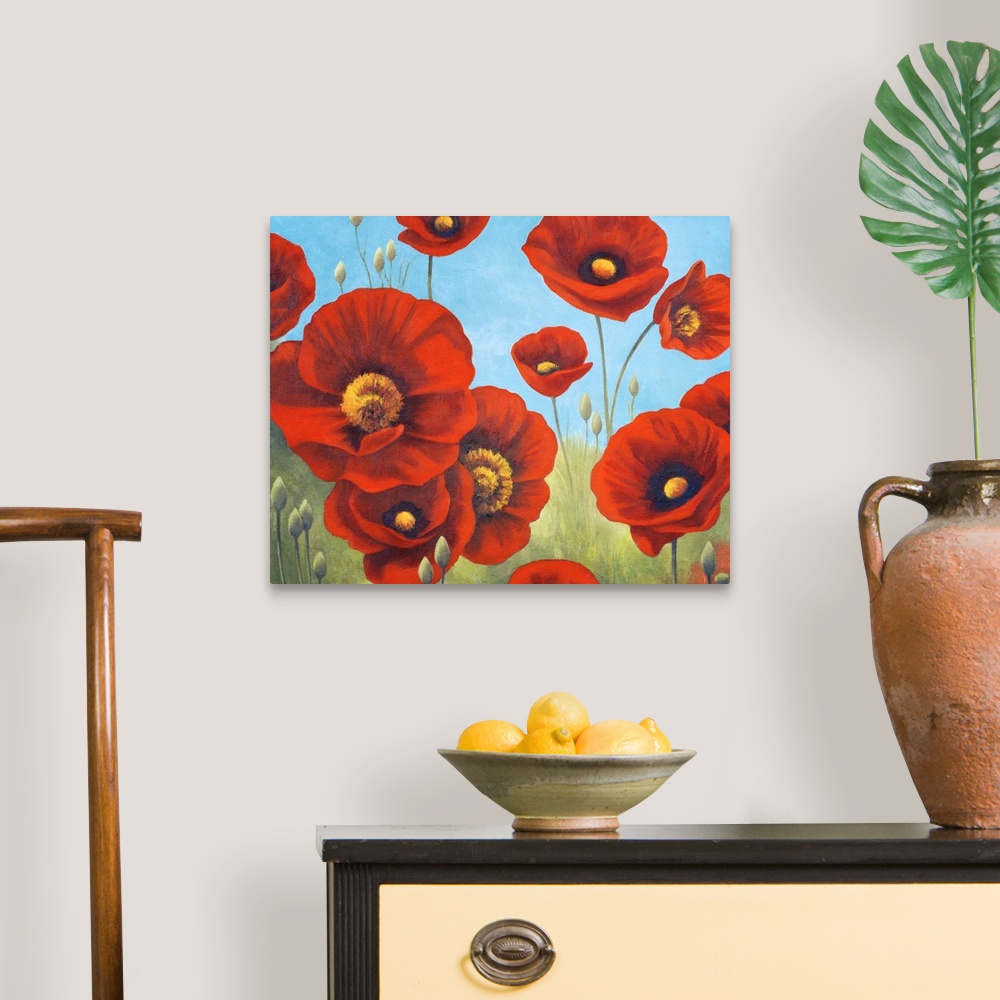 A traditional room featuring Field of Poppies I