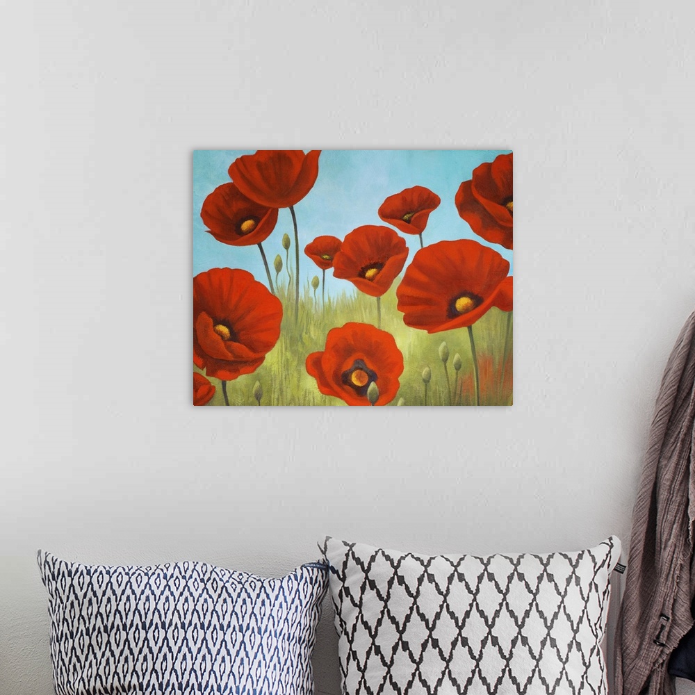 A bohemian room featuring Field of Poppies II