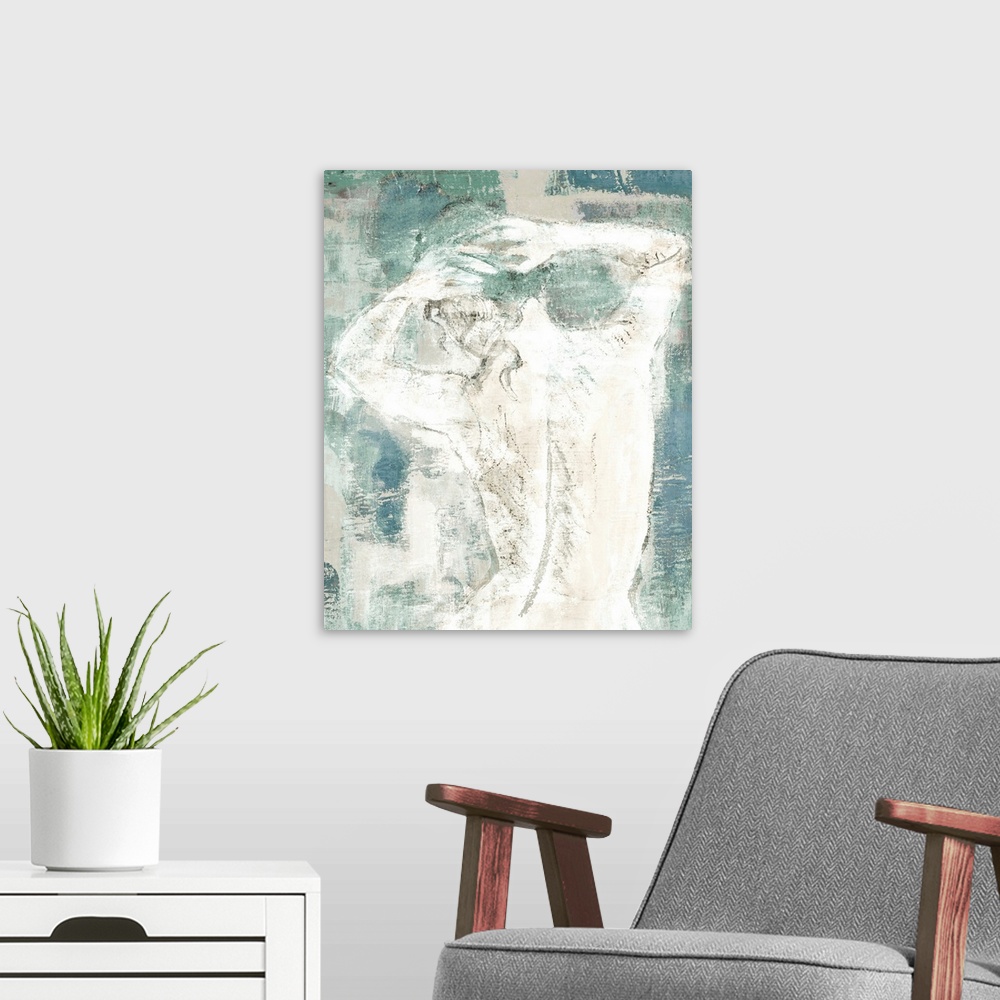 A modern room featuring Figure on Abstract I