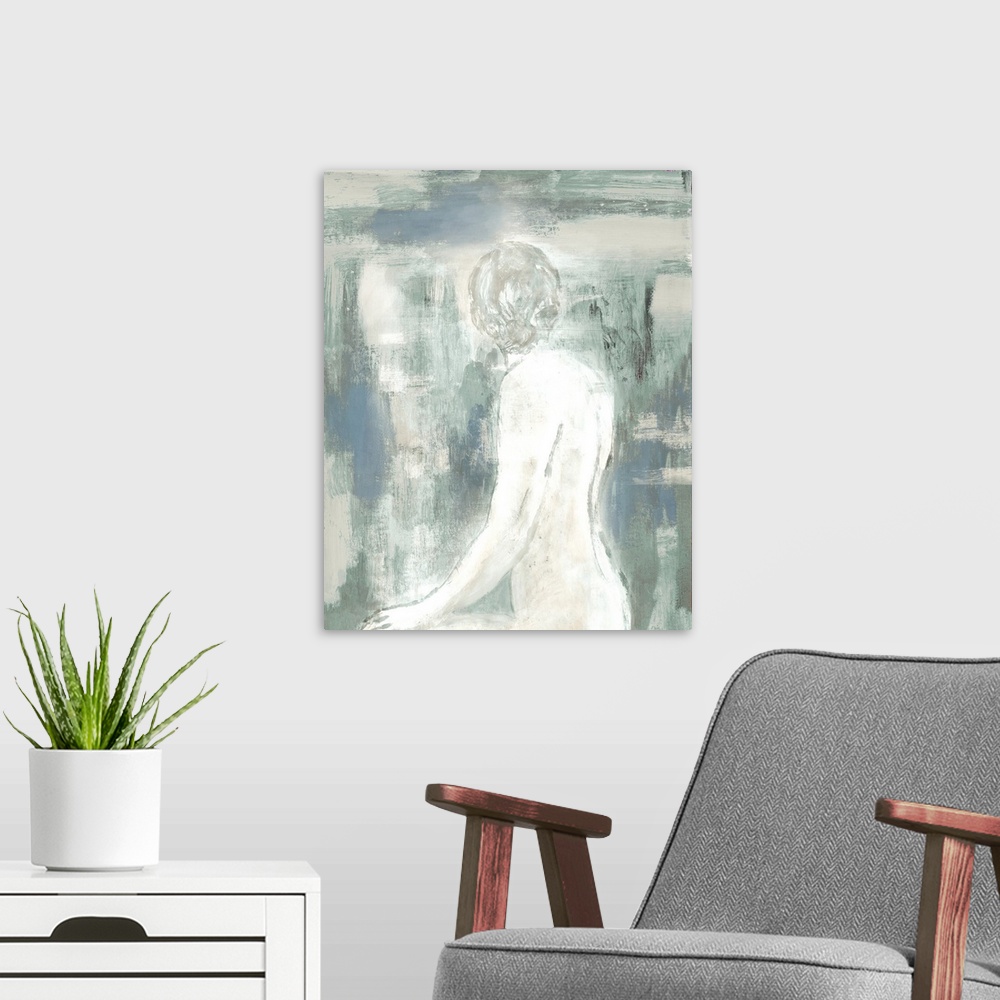 A modern room featuring Figure on Abstract II