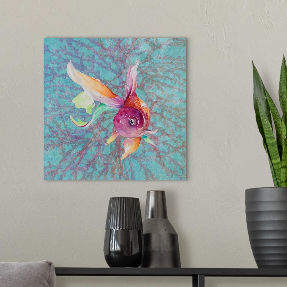 A modern room featuring Fish on Coral IV