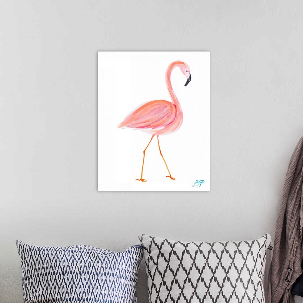 A bohemian room featuring Flamingo Walk I