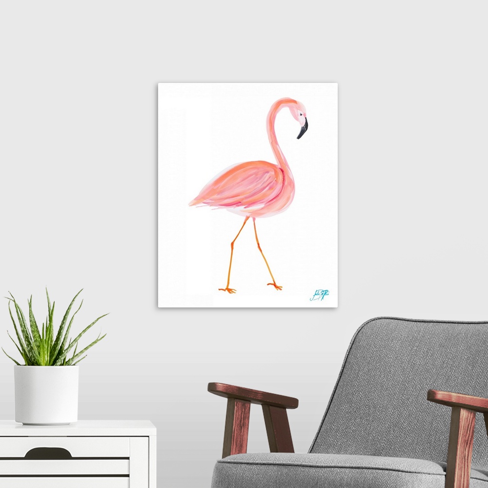 A modern room featuring Flamingo Walk I