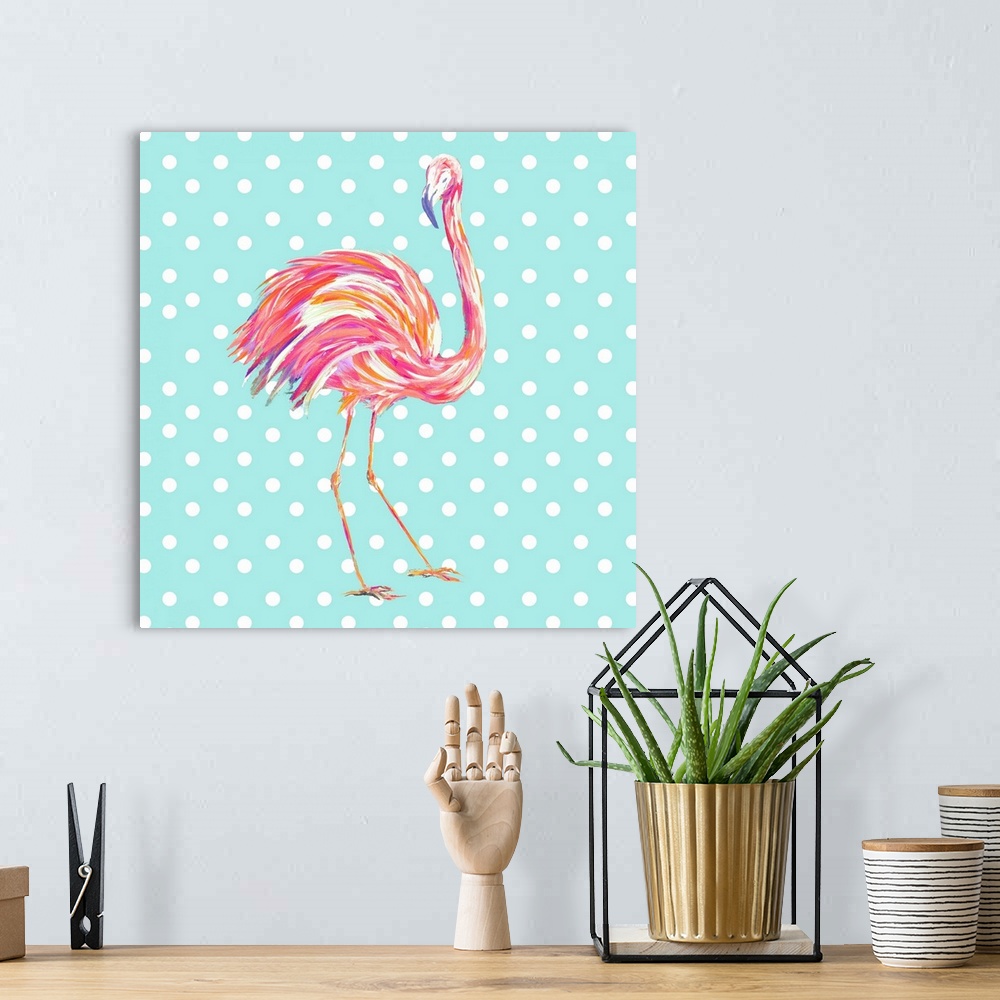 A bohemian room featuring Flamingo with Dots