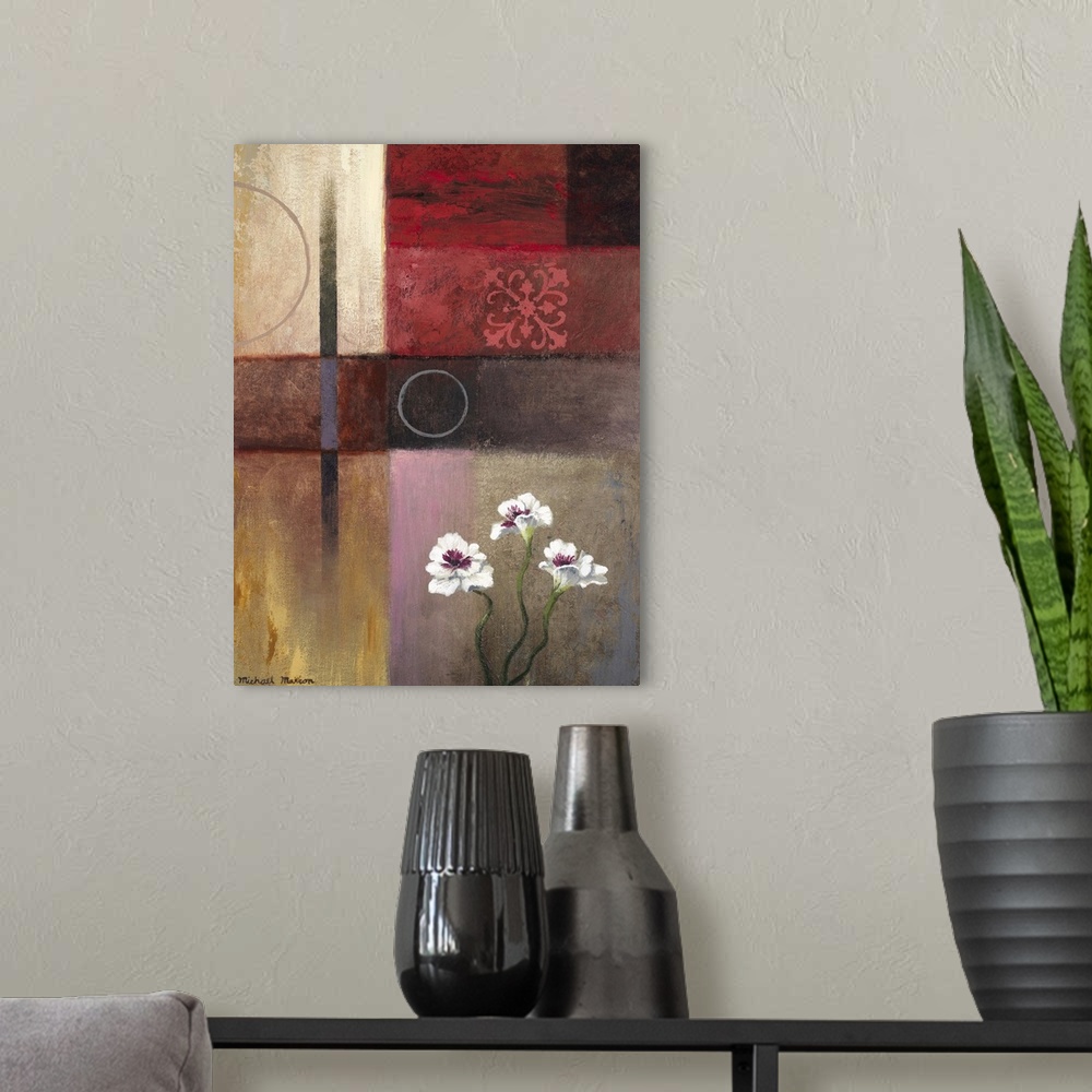 A modern room featuring Flowers And Abstract Study II