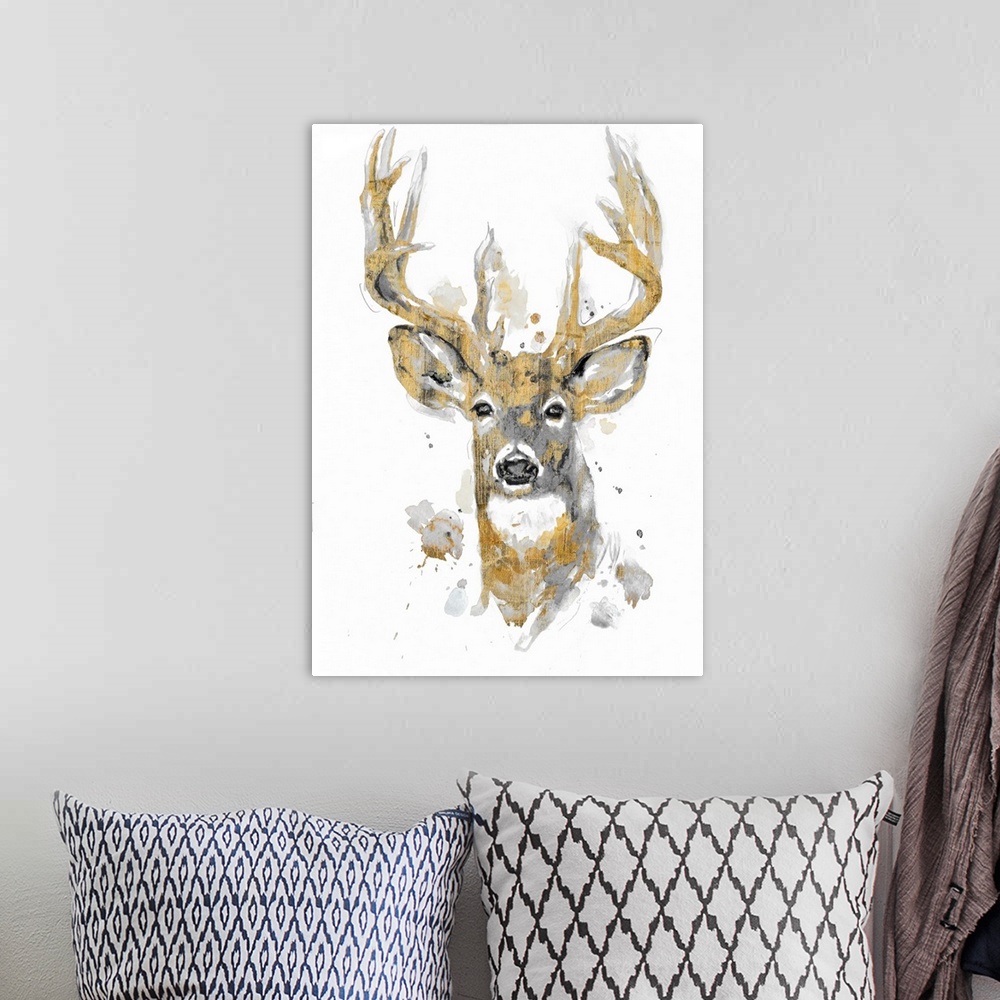 A bohemian room featuring Gold Antlers II