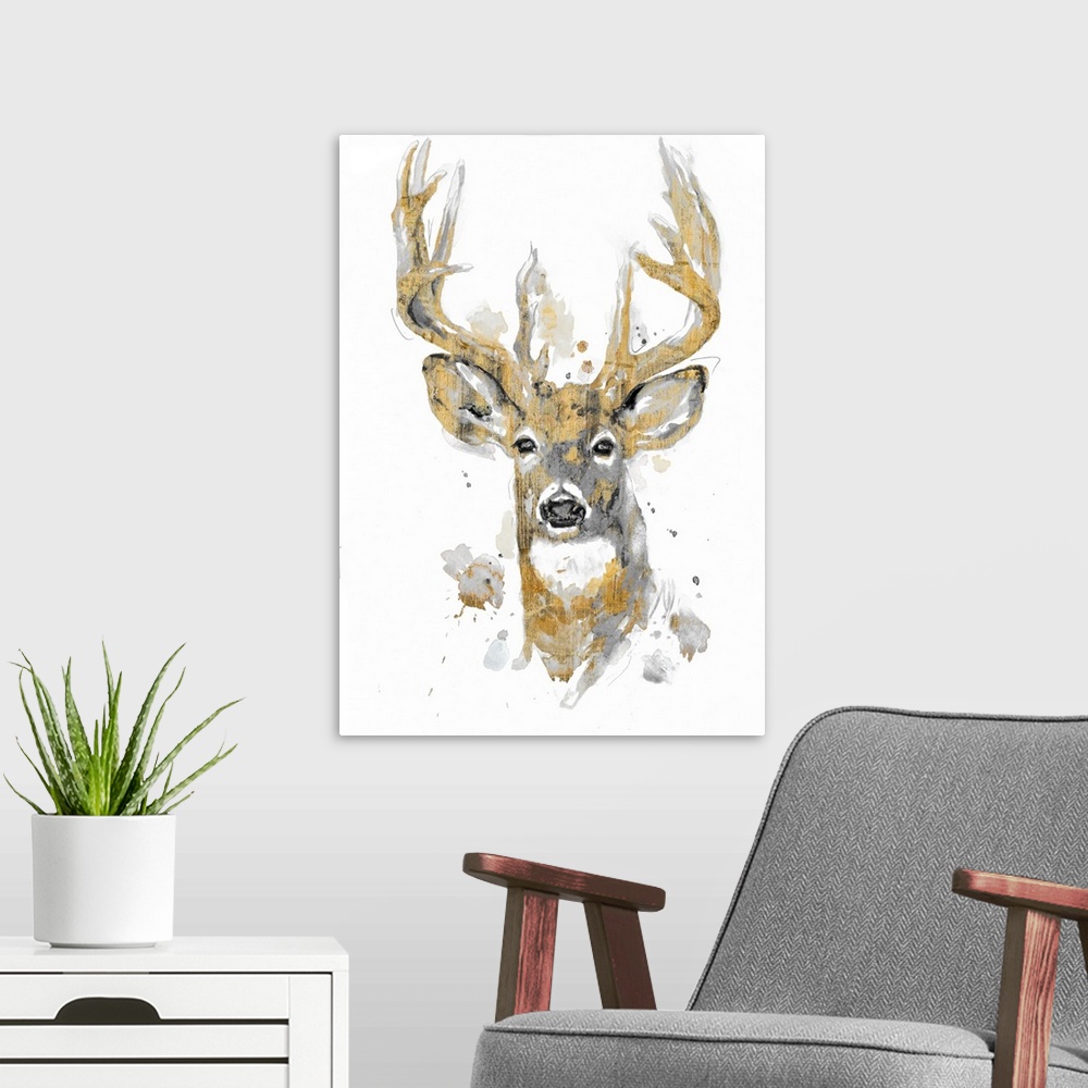 A modern room featuring Gold Antlers II