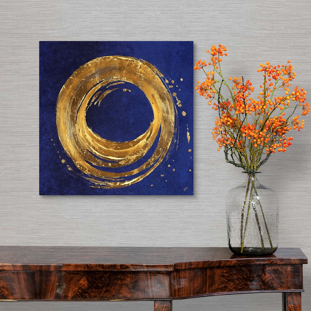 A traditional room featuring Gold Circle on Blue