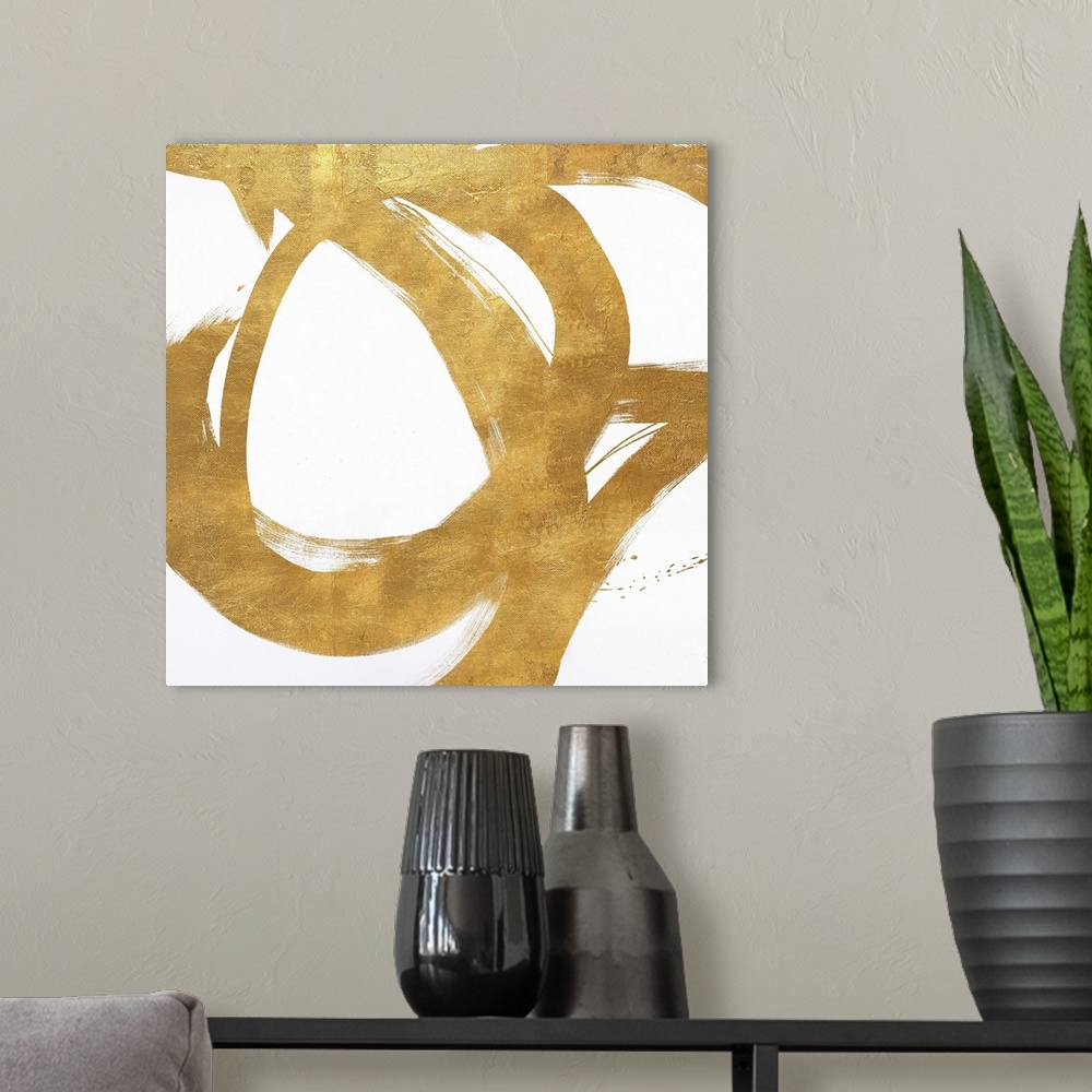 A modern room featuring Gold Circular Strokes I