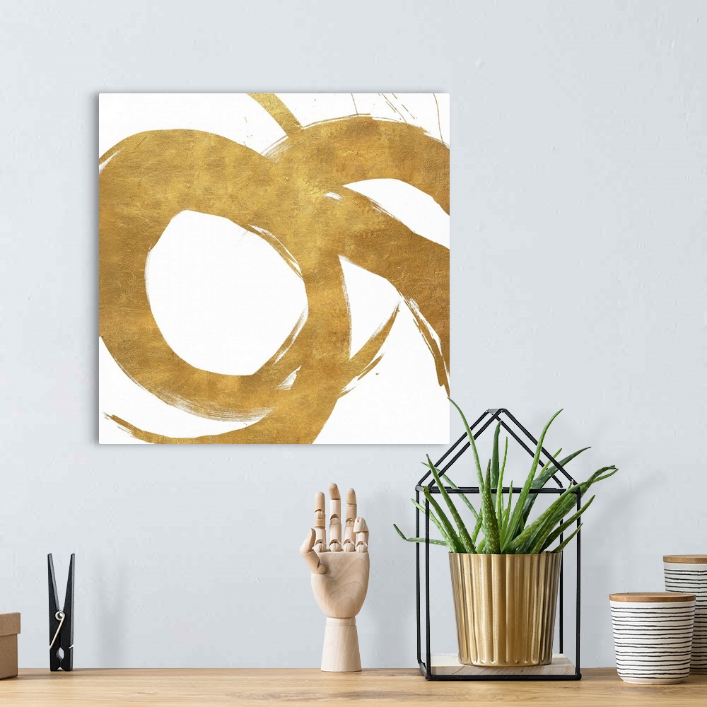 A bohemian room featuring Gold Circular Strokes II