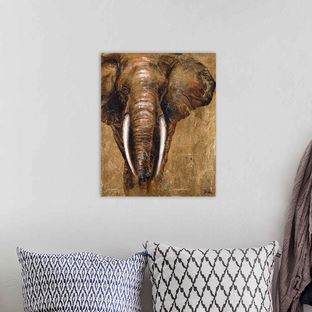 A bohemian room featuring Gold Elephant