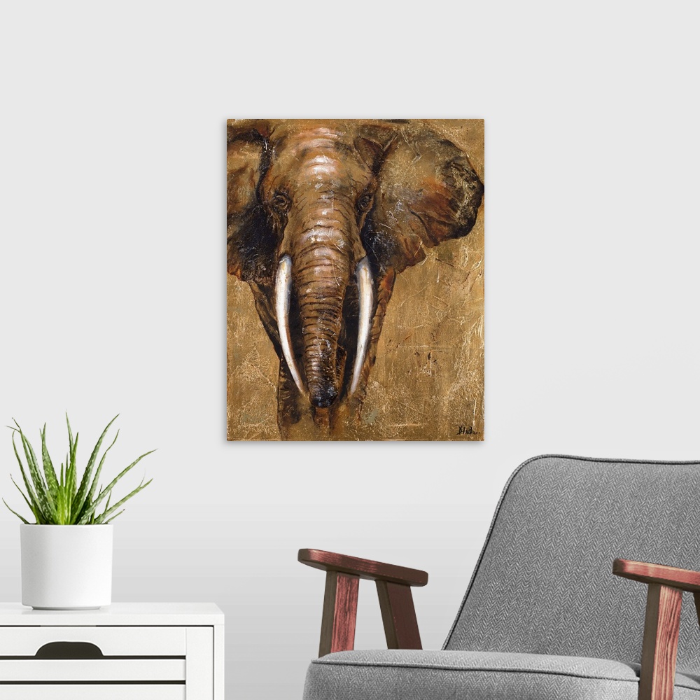 A modern room featuring Gold Elephant