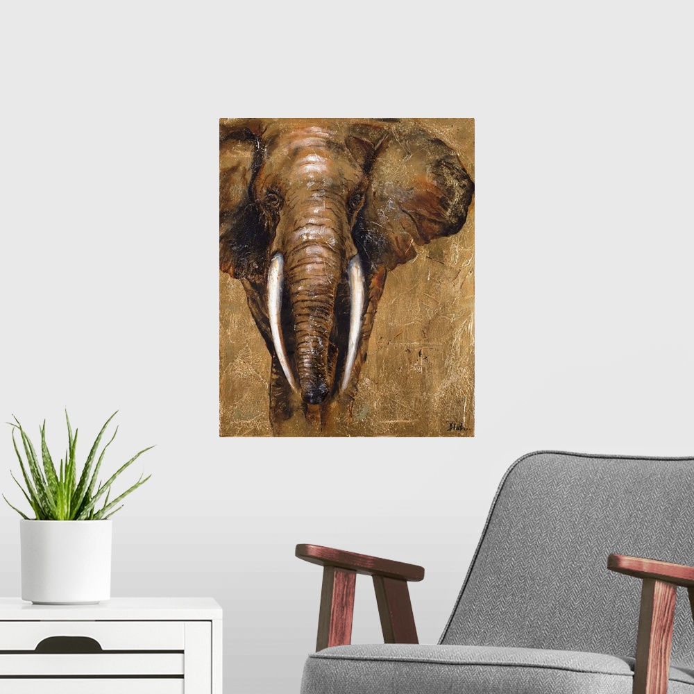 A modern room featuring Gold Elephant