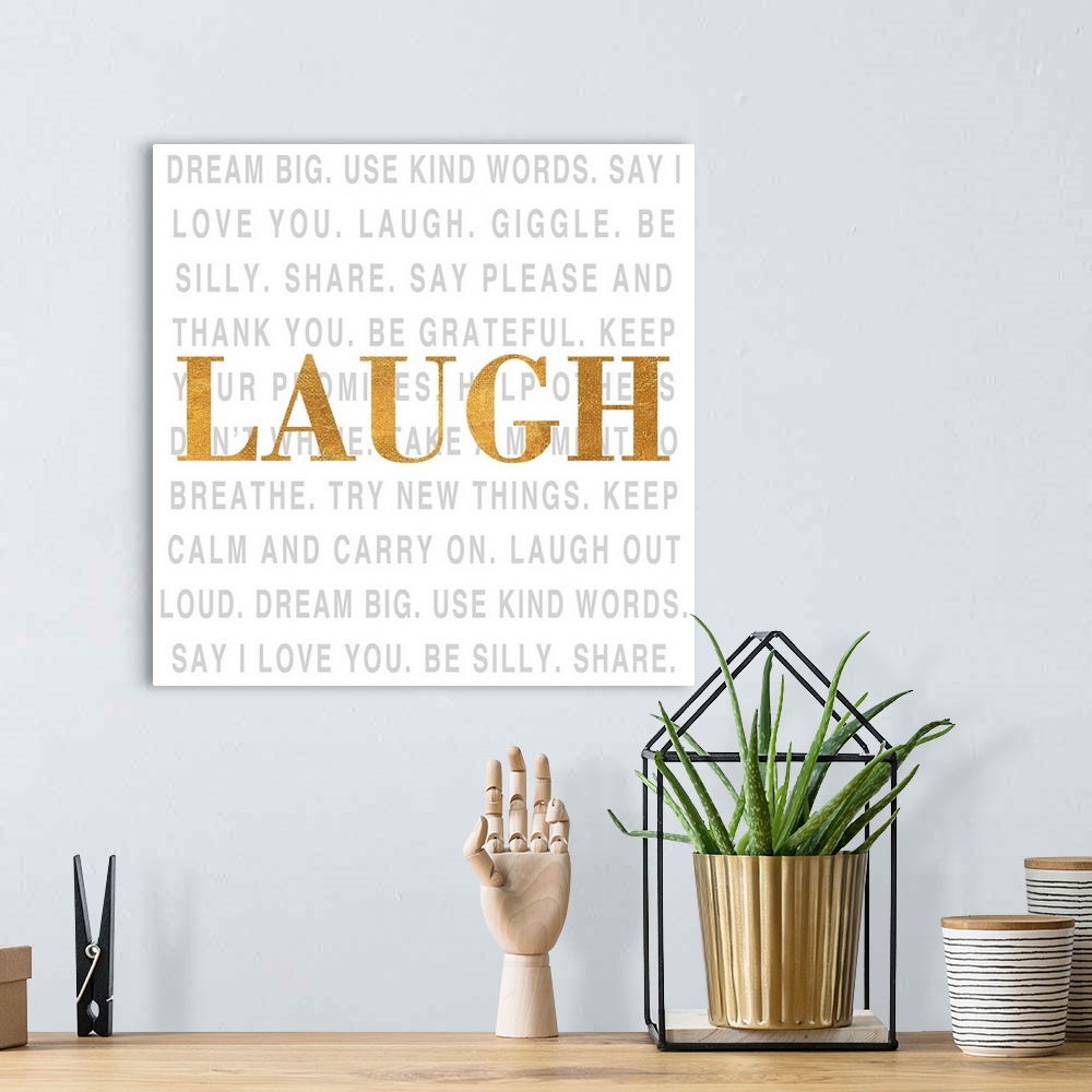 A bohemian room featuring Gold Love Type II (Laugh)