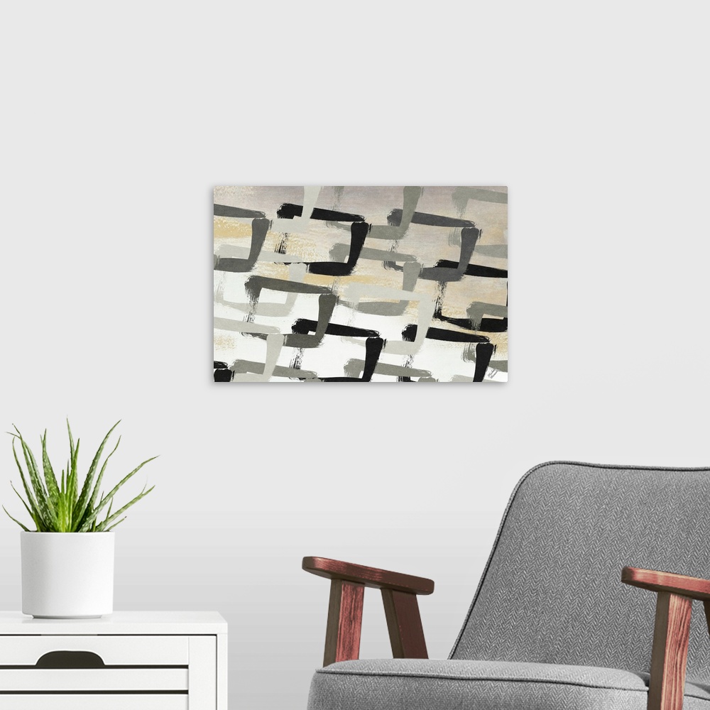 A modern room featuring Gray Abstract