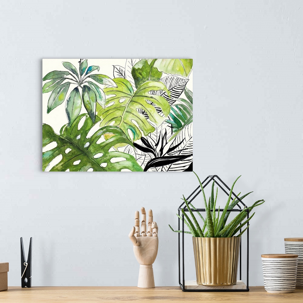 A bohemian room featuring Green Palms Selva I