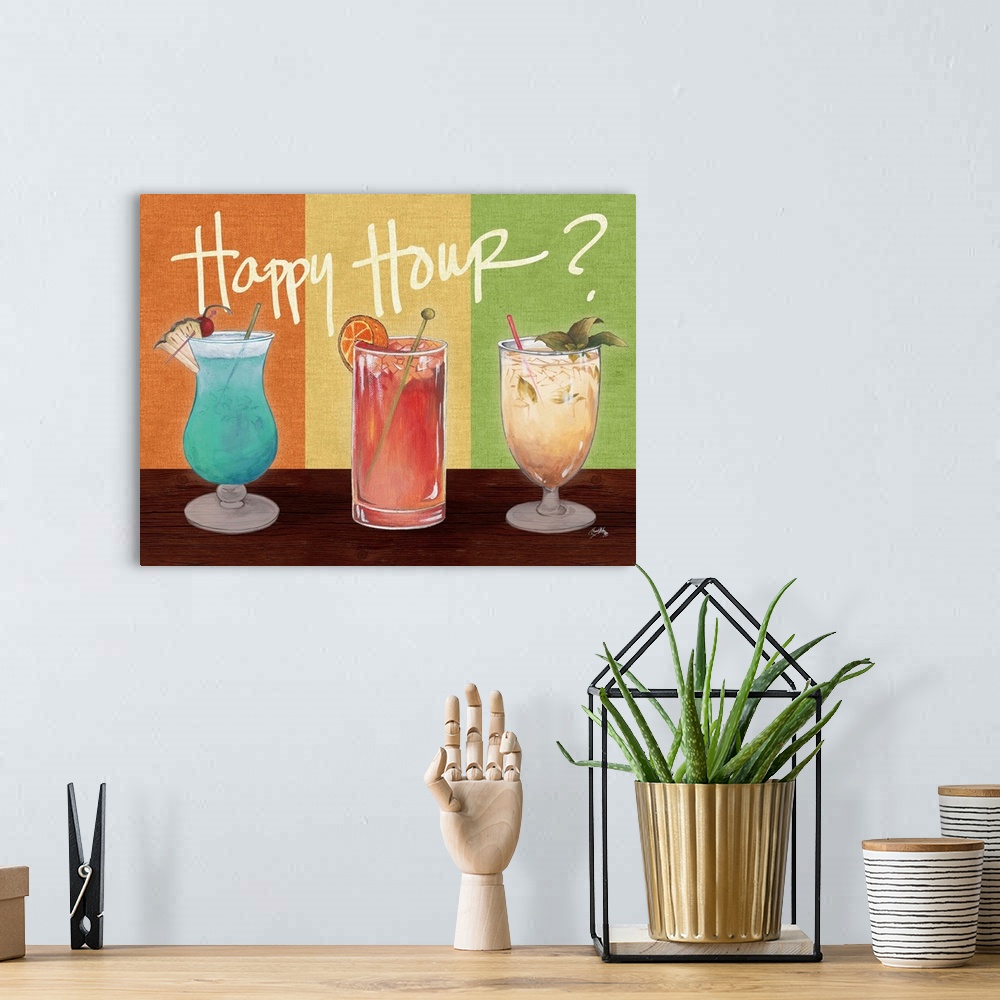 A bohemian room featuring Happy Hour Drinks