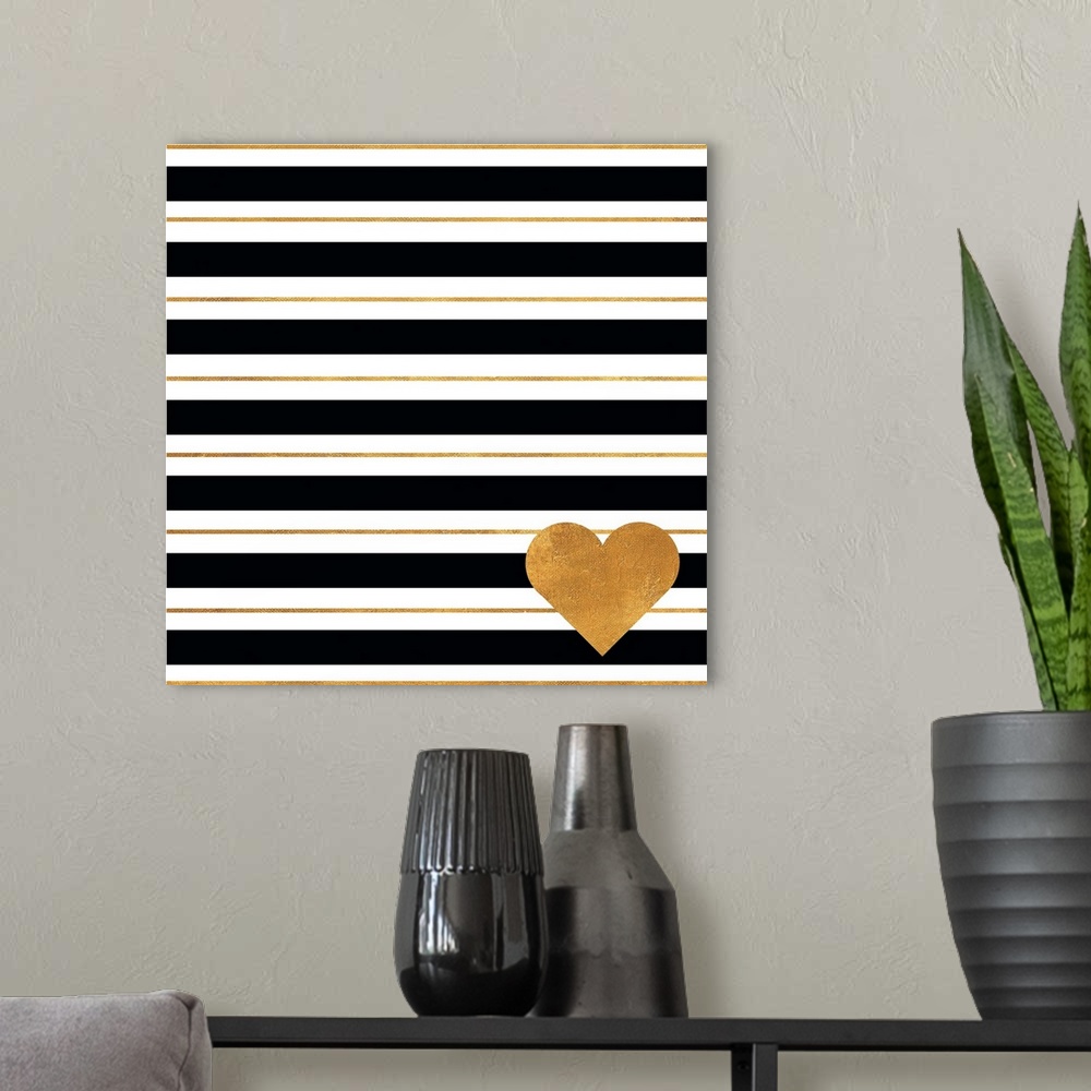 A modern room featuring Heart Stripes