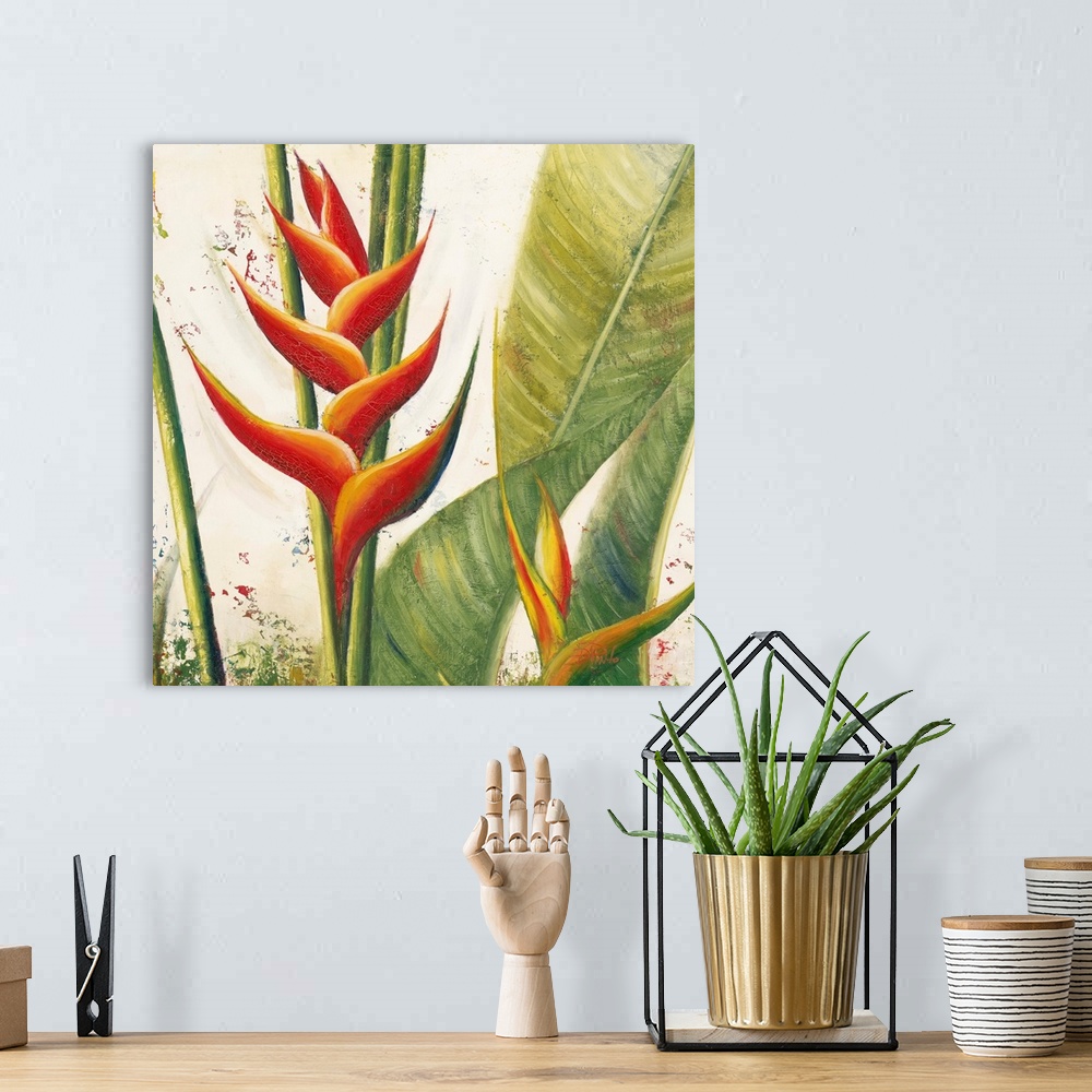 A bohemian room featuring Heliconias With Leaves I