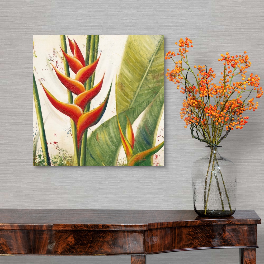 A traditional room featuring Heliconias With Leaves I