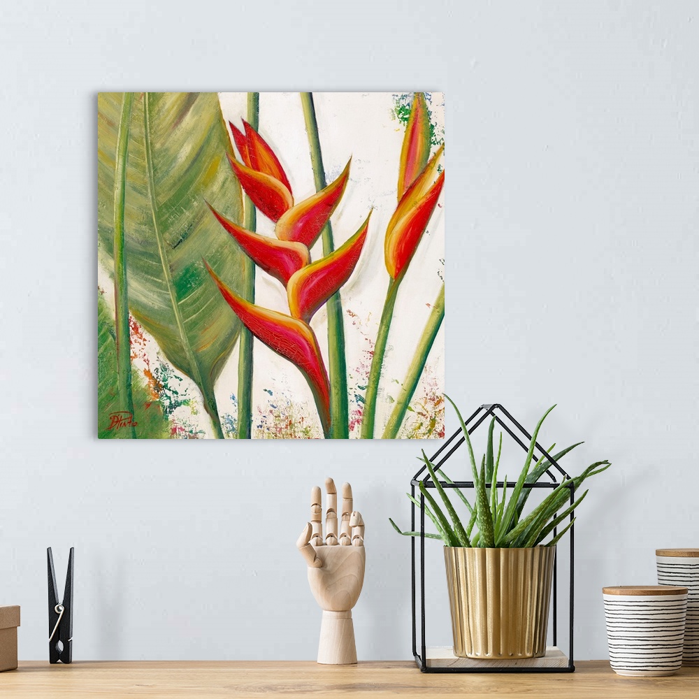 A bohemian room featuring Heliconias With Leaves II