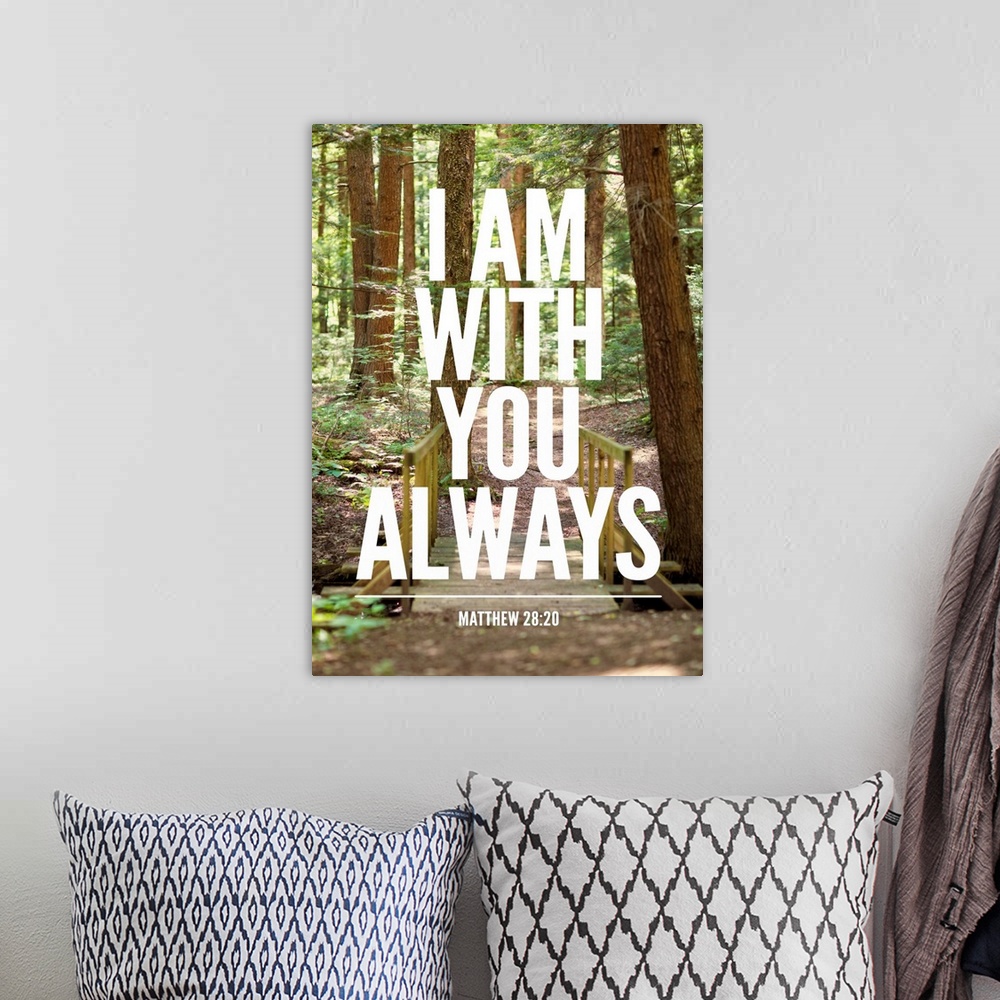 A bohemian room featuring I Am With You Always