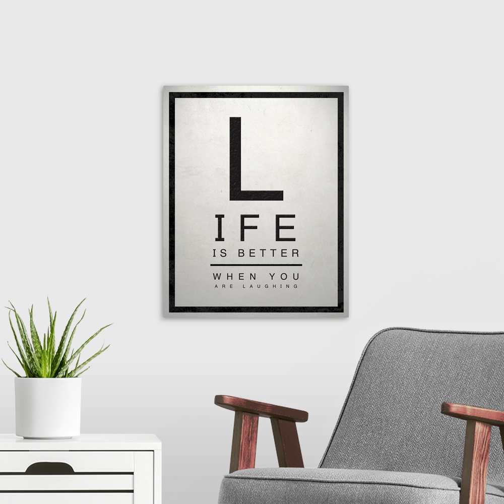 A modern room featuring Inspirational Eye Chart II