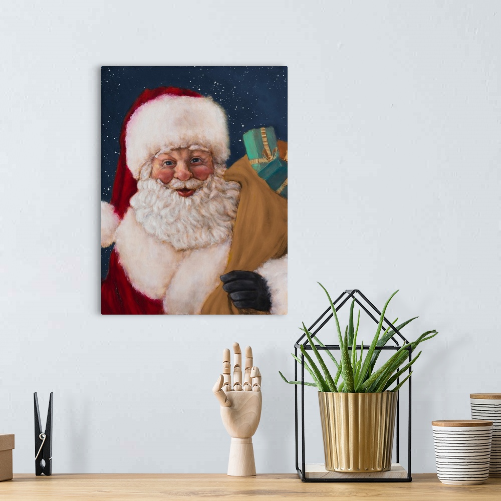 A bohemian room featuring Jolly Saint Nick with Starry Night